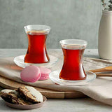 Turkish Tea Glasses & Saucers Set (12 Pc)