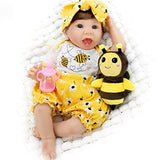 Aori Reborn Baby Dolls 22 inch Real Looking Lifelke Baby Girl Doll in Weighted Body with Honey Bee Gift Set