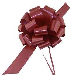 Large Burgundy Pull Bows - 9" Wide, Set of 6, Bows for Gifts, Valentine's Day, Wedding Decor,