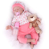 CHAREX Realistic Reborn Baby Dolls Girl Sleeping, 22inch Lifelike Baby Dolls Handmade Soft Vinyl Weighted Newborn Dolls Gifts/Toys for Kids Age 3+
