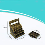 PULABO Simulation Miniature Vintage Carving Cash Register Open Draw Collection Model DIY Dollhouse Garden Decoration 1/12 Scale Practical and Environmentally Practical