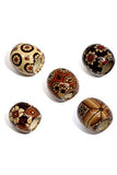 Housweety 100 Mixed Painted Drum Wood Spacer Beads 17x16mm (style 1-100pcs)