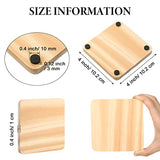 4 Inch Unfinished Square Wood Coasters Square Blank Wood for DIY Crafts Coasters with Non Slip Foam Dot (24 Pieces)