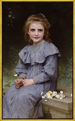Berkin Arts Framed William Adolphe Bouguereau Giclee Canvas Print Paintings Poster Reproduction(Daisies) #XLK
