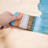 5 Pieces Chalk and Wax Paint Brushes Natural Bristles Wooden Handle DIY Painting and Waxing Brushes for Art Craft Wood Furniture Home Decoration Waxing Painting Projects (Blue)