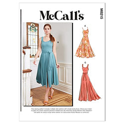 McCall's Misses' Fit and Flare Knit Dress Sewing Pattern Kit, Code M8215, Sizes 26W-28W-30W-32W, Multicolor