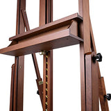 MEEDEN Extra Large H-Frame Studio Easel - Solid Beech Wooden Artist Professional Heavy-Duty Easel, Painting Art Easel Stand with 4 Premium Locking Silent Caster Wheels, Hold Max 82", Walnut
