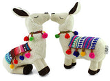 Decorae Plush Llama with Blanket and Pom-Poms, Stuffed Llama Shaped Decorative Pillow