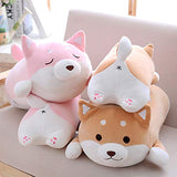 Shiba Inu Dog Plush Pillow, Cute Soft Corgi Stuffed Animals Doll Toys Gifts for Valentine, Christmas, Birthday, Bed, Sofa Chair (Brown Round Eye, 13.5in)