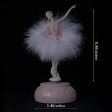 Chagar Feather Skirt Ballerina Rotating Music Box Figurine,White and Pink Manual Control Dancing Girl Musical Box for Girl Kids Gift (Pink)