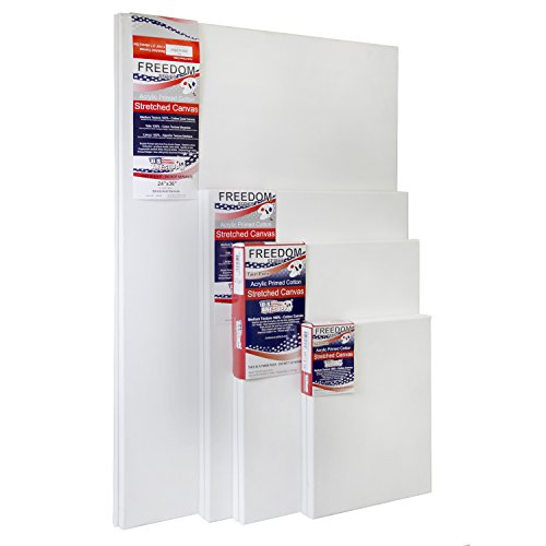 US Art Supply Professional Quality LARGE 12oz Primed Gesso Stretched Canvas Multi-pack - (This