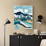 Moon Diamond Painting Kits for Adults, Mountain Diamond Art, Abstract Landscape Paint with Diamonds Round for Gift,Wall Decor 12x16 Inch (Moon Mountain)