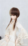 (18-18.5CM) BJD Doll Hair Wig 1/4 MSD DZ DOD LUTS / Mixed Colors Light-Brown + Creamy-White Medium Hairstyle / FBE173