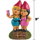 BigMouth Inc. The Selfie Sisters Garden Gnome, 9-inch Tall Funny Lawn Gnome Statue, Weatherproof Garden Decoration
