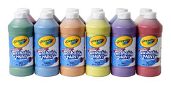 Crayola Washable Paint, Assorted, 16 oz., 12 per Set (549718)