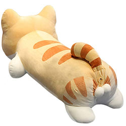 N-A Soft Calico Cat Big Hugging Plush Body Pillow, Cute Stuffed Kitty Animals Toy Pillow Cushion Home Decor Gifts,Yellow(15.7/23.6/31.5/39.4 Inch)