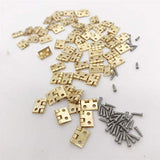 SUPVOX 12pcs Antique Bronze Mini Hinges Folding Hinge with Replacement Screws for Wooden Jewelry Box Dollhouse Crafts