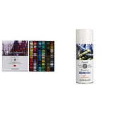 Savoir-Faire Sennelier Soft Pastels Half Stick Set 120/Pkg-Paris, Paris & Latour Spray Fixative, 1 Count (Pack of 1), Clear