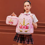 Backpack for Girls Unicorn Kids School Backpack Kindergarten Bookbag with Lunch Box