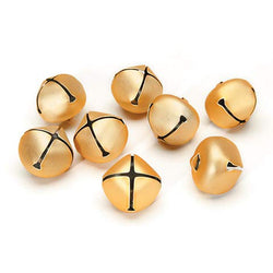 Darice Holiday Jingle Bells-Matte Gold-25mm-8 Pieces, 1 Pack
