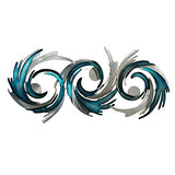 Touch of Class Perfect Storm Metal Wall Sculpture - Blue, Silver - Large Dimensional - Steel - Handcrafted Modern Decor - Abstract Geometric Art - Metallic Contemporary Sculptures for Bedroom