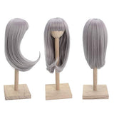 1/3 BJD with 9-10 Inch Doll Wig High Temperature Synthetic Fiber Long Straight Granny Grey Hair Wig BJD Doll Wigs for 1/3 BJD SD Doll(T3904)