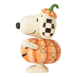 Enesco Peanuts by Jim Shore Halloween Snoopy Pumpkin Miniature Figurine, 3.5 Inch, Multicolor