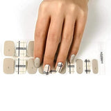 Bellaxixi Semi Cured Gel Nail Strips Nude Full Wrap Gel Nail Art Sticker(10 Size 20 Stickers)
