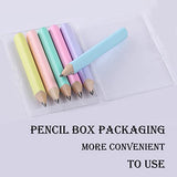 Short Fat Triangle Pencils for Beginners Jumbo Pencils for Preschoolers 6 pcs 3.5 Inch Wooden Pencils(Macaron color, 6)