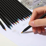 30 Pieces Rainbow Colored Pencils 7 Color in 1 Black Wooden Rainbow Colored Pencils Multi Colored Pencil for Adults and Kids Assorted Colors for Drawing, Coloring, Sketching