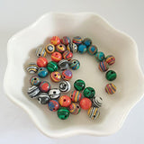 280pcs 6mm Colorful Synthetic Malachite Beads Rainbow Round Beads Gemstone Set for Rosary Mala Jewelry Making Kit