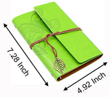 Diary Journal, 1 Pcs A6 Blank Green Sketchbook with PU Leather Cover, 75 Sheets (150 Pages) 100 Gsm Loose-leaf Notebook (Green)