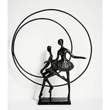 Handcrafted Metal Sculpture - Two Ballerinas at Rest - Elegant and Refined Statuette