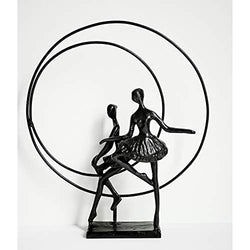 Handcrafted Metal Sculpture - Two Ballerinas at Rest - Elegant and Refined Statuette