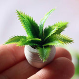 BARMI Mini Green Plant Tree Potted Doll House Miniature Furniture Home Decor Kids Toy,Perfect DIY Dollhouse Toy Gift Set