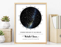 Custom Star Map - Personalized Star Map (Multiple Sizes - Unframed Star Prints, Star Constellation Map Wall Art, Great Gift - Special Occasion, Engagement Gift, Wedding Gift, Anniversary Gift)