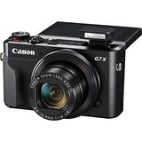 Canon PowerShot G7 X Mark II Digital Camera (1066C001) + 64GB Memory Card + Card Reader + Deluxe Soft Bag + Flex Tripod + Hand Strap + Memory Wallet + Cleaning Kit (Renewed)