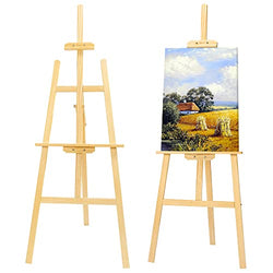 Finenolo Wooden Painting Easel, Adjustable Easel for Canvas Wedding Signs, Holds up to 48", Art Easel for Adults Beginners Students Artist
