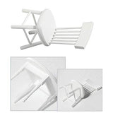 helegeSONG 1/12 DollhouseWooden White Dining Table with Chair Set 1:12 Scale Miniature Dollhouse Furniture Toy Accessory C