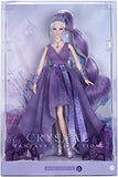 Barbie Crystal Fantasy Collection Amethyst Doll (13-in, Platinum Hair) with Genuine Amethyst Stone Necklace, Wearing Gown and Accessories, Gift for Collectors
