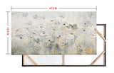ArtbyHannah 24x48 Large White Flower Canvas Painting Wall Art, Textured 3D Hand-Painted Oil Painting on Canvas for Bedroom Living Room Home Décor Ready to Hang