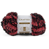Crafted By Catherine Faux Fur Couture Yarn - 2 Pack (54 Yards Each Skein), Red Black Couture, Gauge 6 Super Bulky