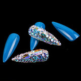 Yzzseven 12 Types of 600 Diamonds +2500 Flat Rhinestones Mix 20 Styles Flatback Rhinestone Crystals 3D Decorations Flat Back Stones Gems Set for for Nail Art DIY|（Aurora）