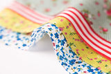 RayLineDo Bundle of 6cm X 20cm Different Pattern Stripe Dot Flowers Cotton Patchwork Fabric