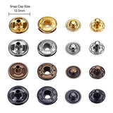 Hotop 80 Set Snap Fasteners Snaps Button Press Studs with 4 Pieces Fixing Tools, 12.5 mm in