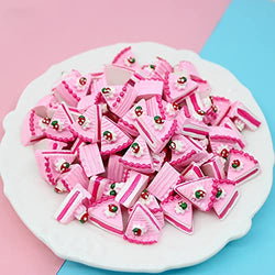 Hiawbon 30 Pcs Miniature Cake Resin Food Dessert Figurines Cute Slime Charms Slices for Dollhouse Kitchen Decoration Scrapbooking Crafts Phone Case Decor