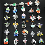 20pcs Mixed New Enamel Crystal Set Process Potted Style Pearl Bead Cage Pendant Essential Oil Scent