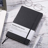 Dotted Bullet Notebook with Pen Loop - Elegant Black Leather Notebook with Premium Thick Paper (A5) - Lemome Best Gift for You