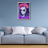 Diamond Painting Kits for Adults Kids Beginners, 5D Full Drill Skull Lady Diamond Art by Numbers with Accessories Tools,Gem Art Painting Paint by Diamonds Dotz,Perfect for Home Wall Decor(35x45cm)