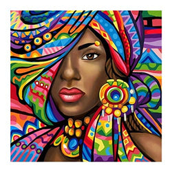 Diamond Painting Kit for Adults, BENBO 15.8x15.8In African Woman DIY 5D Full Drill Crystal Diamond Painting by Number Kits Cross Stitch Rhinestone Embroidery Pictures Arts Craft for Home Decor